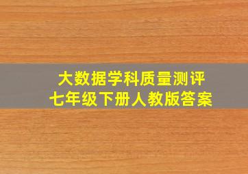 大数据学科质量测评七年级下册人教版答案