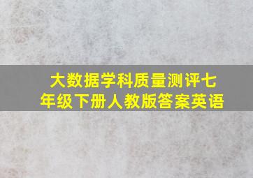 大数据学科质量测评七年级下册人教版答案英语