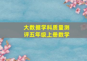 大数据学科质量测评五年级上册数学