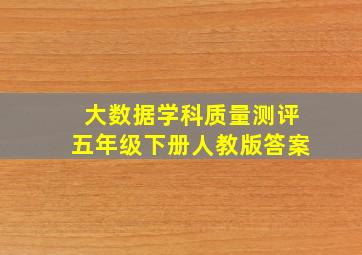 大数据学科质量测评五年级下册人教版答案