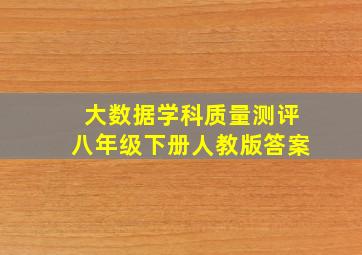 大数据学科质量测评八年级下册人教版答案