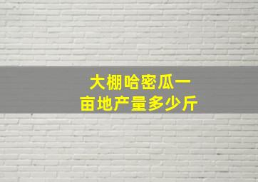 大棚哈密瓜一亩地产量多少斤