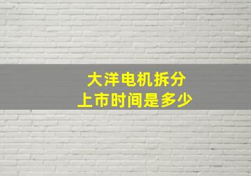 大洋电机拆分上市时间是多少