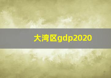 大湾区gdp2020