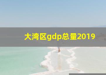 大湾区gdp总量2019