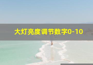 大灯亮度调节数字0-10