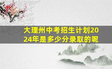 大理州中考招生计划2024年是多少分录取的呢