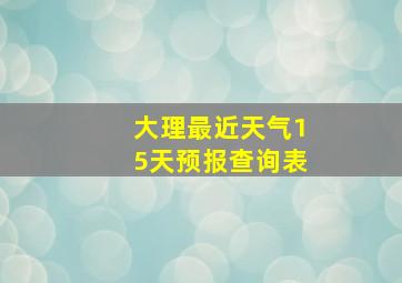 大理最近天气15天预报查询表