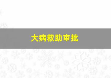 大病救助审批