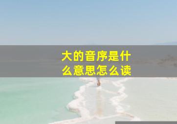 大的音序是什么意思怎么读