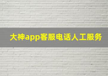 大神app客服电话人工服务