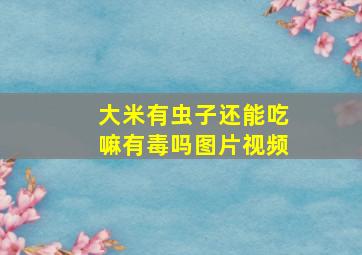 大米有虫子还能吃嘛有毒吗图片视频