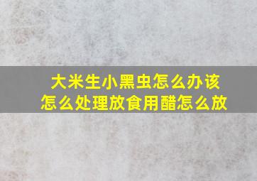 大米生小黑虫怎么办该怎么处理放食用醋怎么放