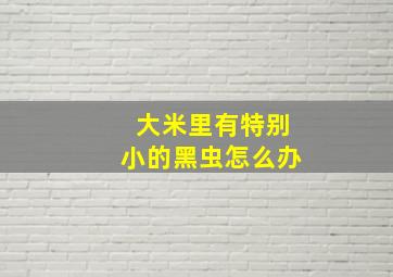 大米里有特别小的黑虫怎么办