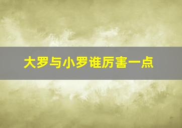 大罗与小罗谁厉害一点