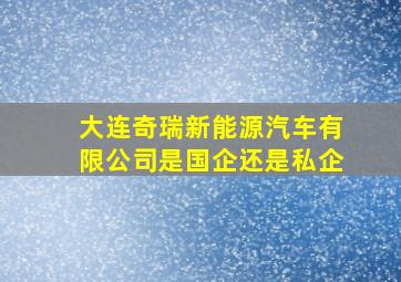 大连奇瑞新能源汽车有限公司是国企还是私企