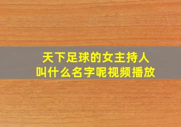 天下足球的女主持人叫什么名字呢视频播放