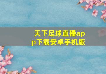 天下足球直播app下载安卓手机版