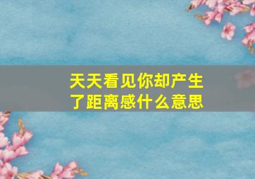 天天看见你却产生了距离感什么意思