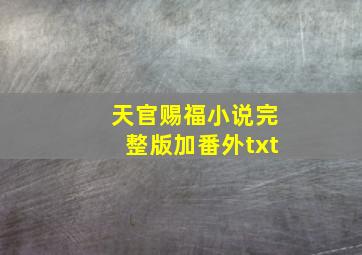 天官赐福小说完整版加番外txt