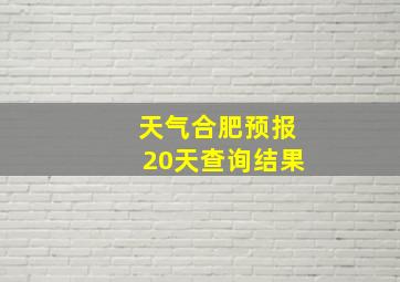 天气合肥预报20天查询结果