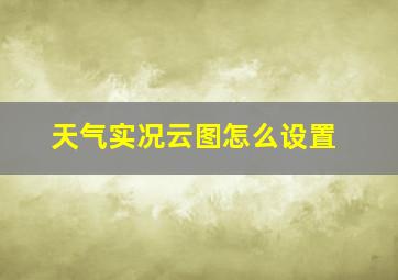 天气实况云图怎么设置