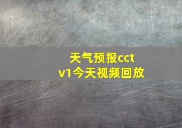 天气预报cctv1今天视频回放