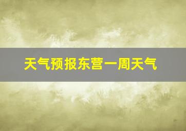 天气预报东营一周天气