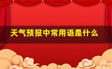 天气预报中常用语是什么