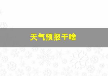 天气预报干啥