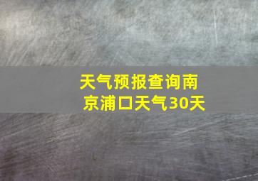 天气预报查询南京浦口天气30天