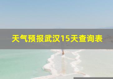 天气预报武汉15天查询表