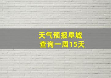 天气预报阜城查询一周15天