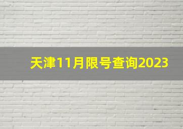 天津11月限号查询2023