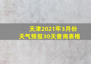 天津2021年3月份天气预报30天查询表格