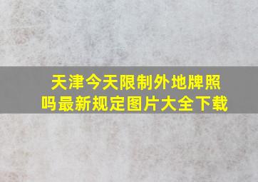 天津今天限制外地牌照吗最新规定图片大全下载