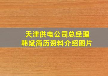 天津供电公司总经理韩斌简历资料介绍图片