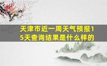 天津市近一周天气预报15天查询结果是什么样的