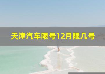 天津汽车限号12月限几号