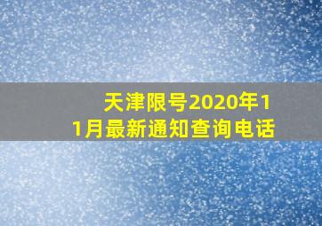 天津限号2020年11月最新通知查询电话