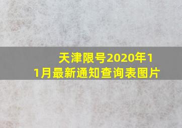 天津限号2020年11月最新通知查询表图片