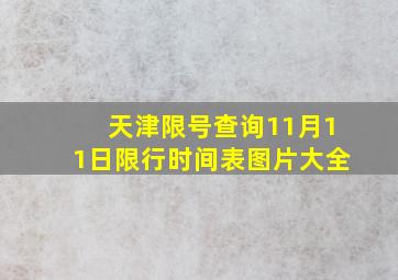 天津限号查询11月11日限行时间表图片大全