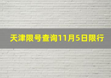 天津限号查询11月5日限行