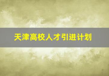 天津高校人才引进计划