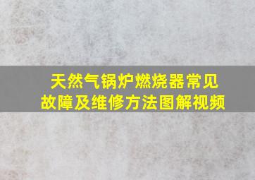 天然气锅炉燃烧器常见故障及维修方法图解视频