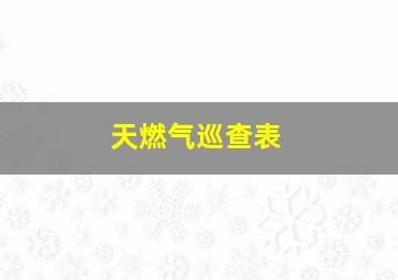 天燃气巡查表