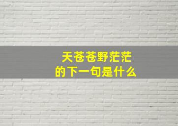 天苍苍野茫茫的下一句是什么