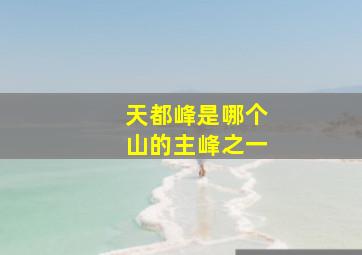 天都峰是哪个山的主峰之一