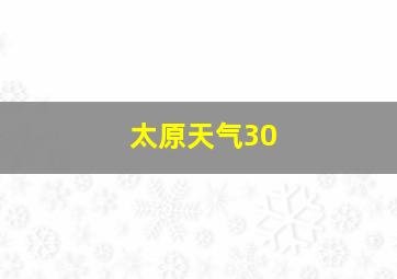 太原天气30