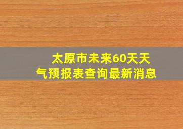 太原市未来60天天气预报表查询最新消息